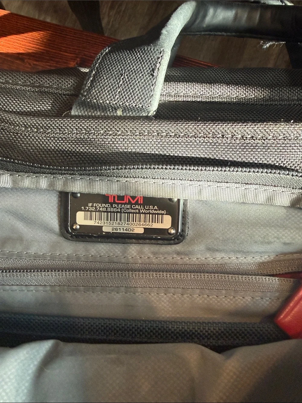 Tumi Black Nylon Laptop Briefcase with Detachable Strap